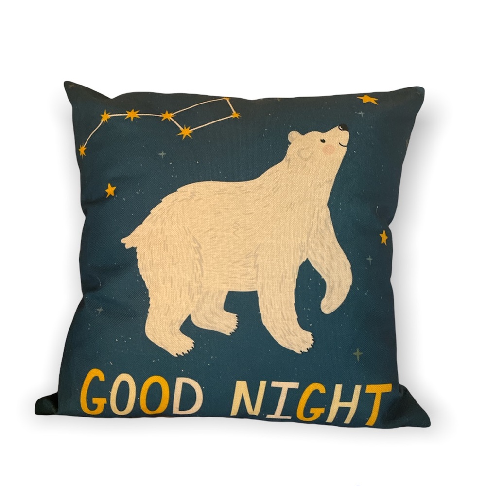 Good Night Polar Bear Pillow Cover The Big Dipper 16x16 Pillow Included